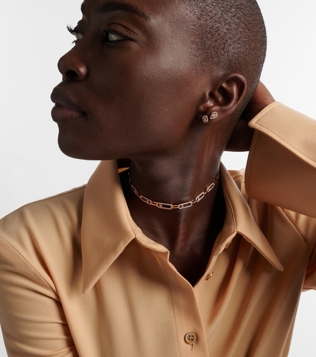 Messika Move Link 18kt rose gold choker with diamonds
