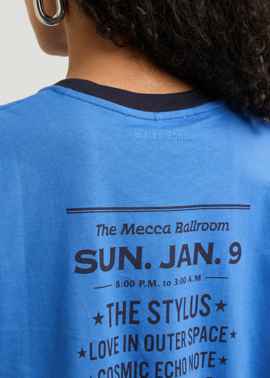 Wales Bonner Saturn Printed Cotton T-shirt Blue Wales Bonner