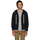 Loewe Black Rainbow Rib Zip-Up Hoodie