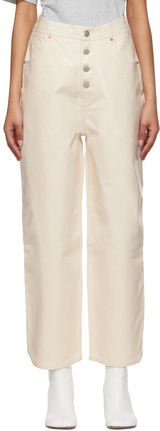 White 2024 waxed jeans