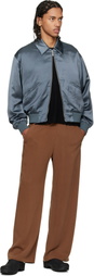 Second/Layer Gray Aces Satin Club Jacket