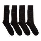 Boss Two-Pack Black and Grey Stripe Socks