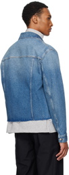 MM6 Maison Margiela Blue Frayed Denim Jacket