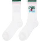 Casablanca White Palm Tree Emblem Socks