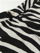 TOM FORD - Slim-Fit Short-Length Zeba-Print Swim Shorts - Black