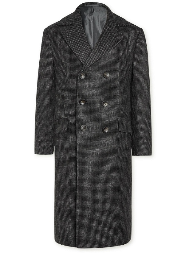 Photo: Kiton - Double-Breasted Cashmere-Tweed Coat - Gray