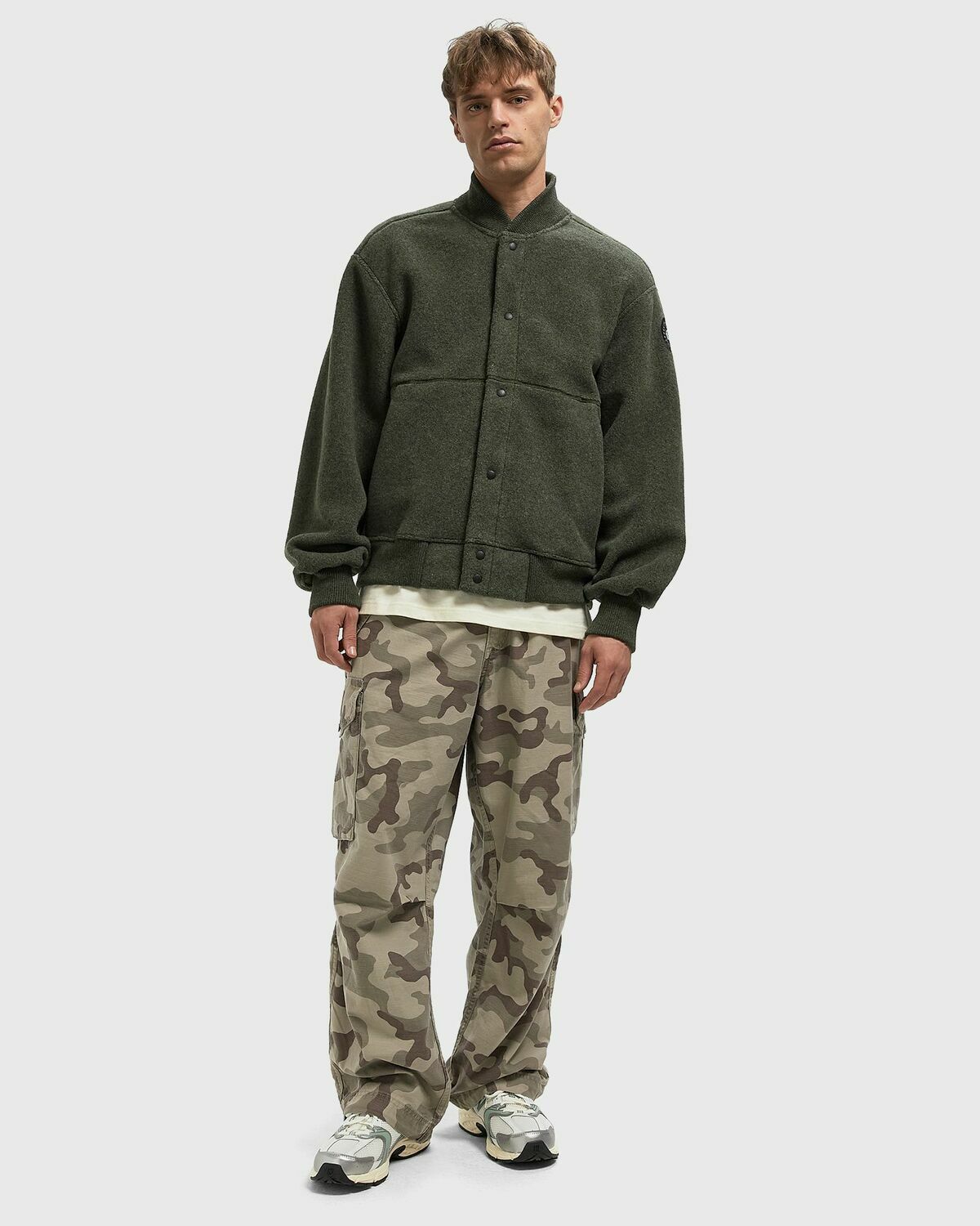 Canada Goose Hudson Fleece Bomber Grey Mens Bomber Jacket