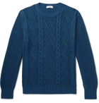 Inis Meáin - Cable-Knit Organic Pima Cotton Sweater - Blue