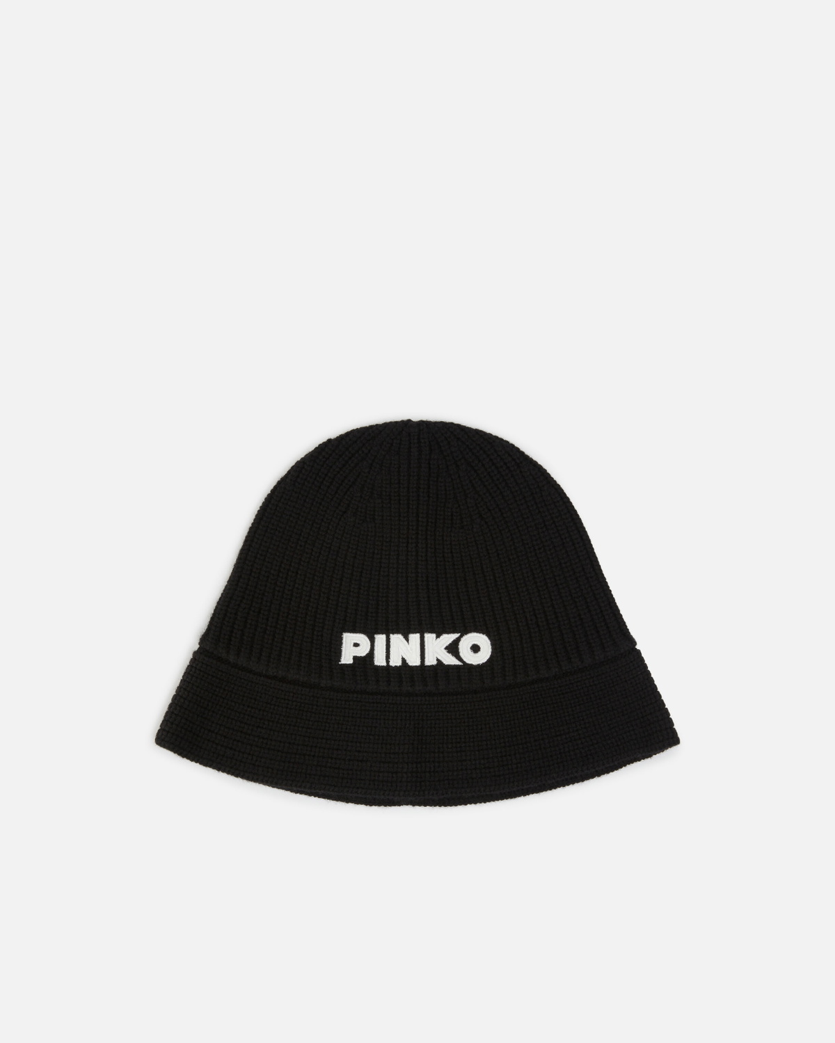 Pinko Wool Bucket Hat With Pinko Logo Limo Black