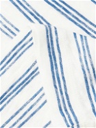 Hartford - Slim-Fit Striped Linen T-Shirt - Blue