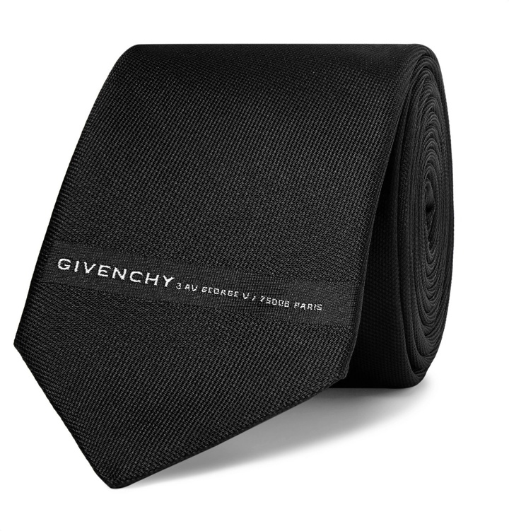 Photo: Givenchy - 7cm Logo-Embroidered Textured-Silk Tie - Black