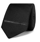 Givenchy - 7cm Logo-Embroidered Textured-Silk Tie - Black