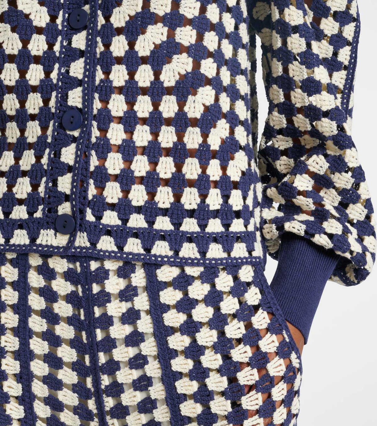 Farm Rio Crochet cotton-blend cardigan Farm Rio