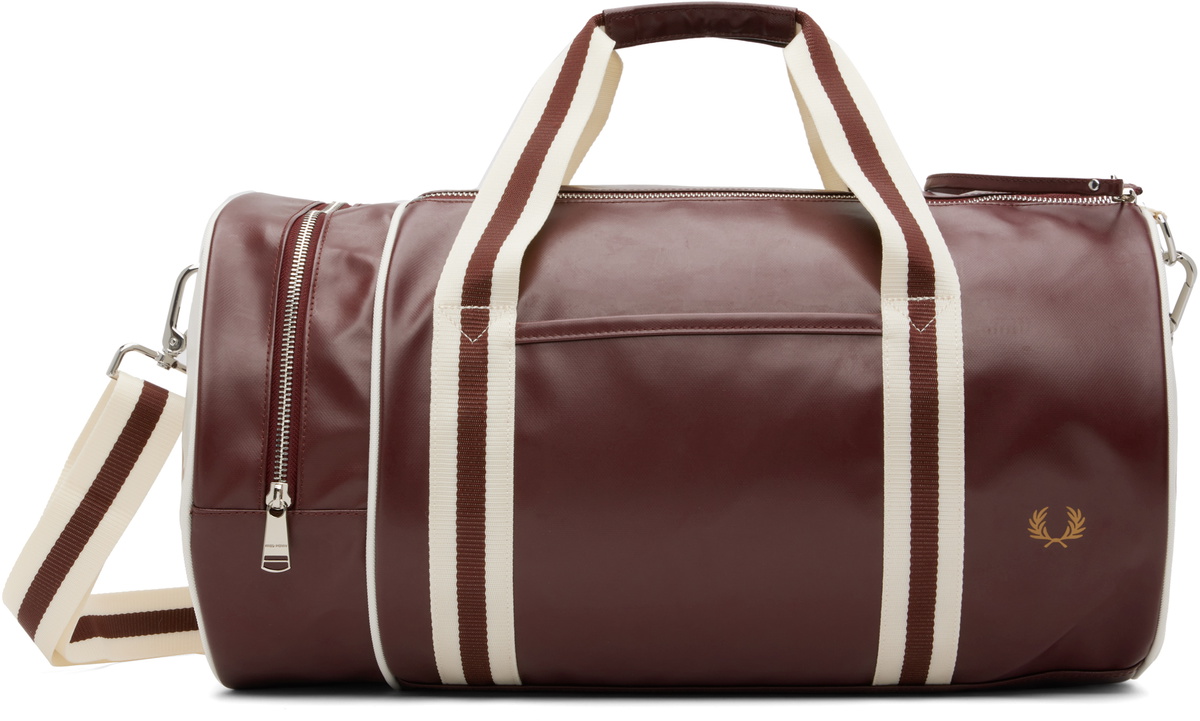 FRED PERRYバーガンディ バレルバッグ Fred Perry Burgundy Classic Barrel Bag Fred Perry