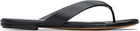 Le Monde Beryl Black Leather Thong Sandals