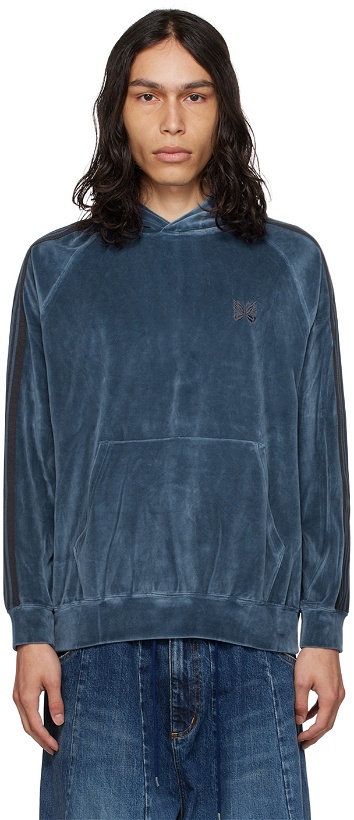Photo: NEEDLES Blue Embroidered Hoodie