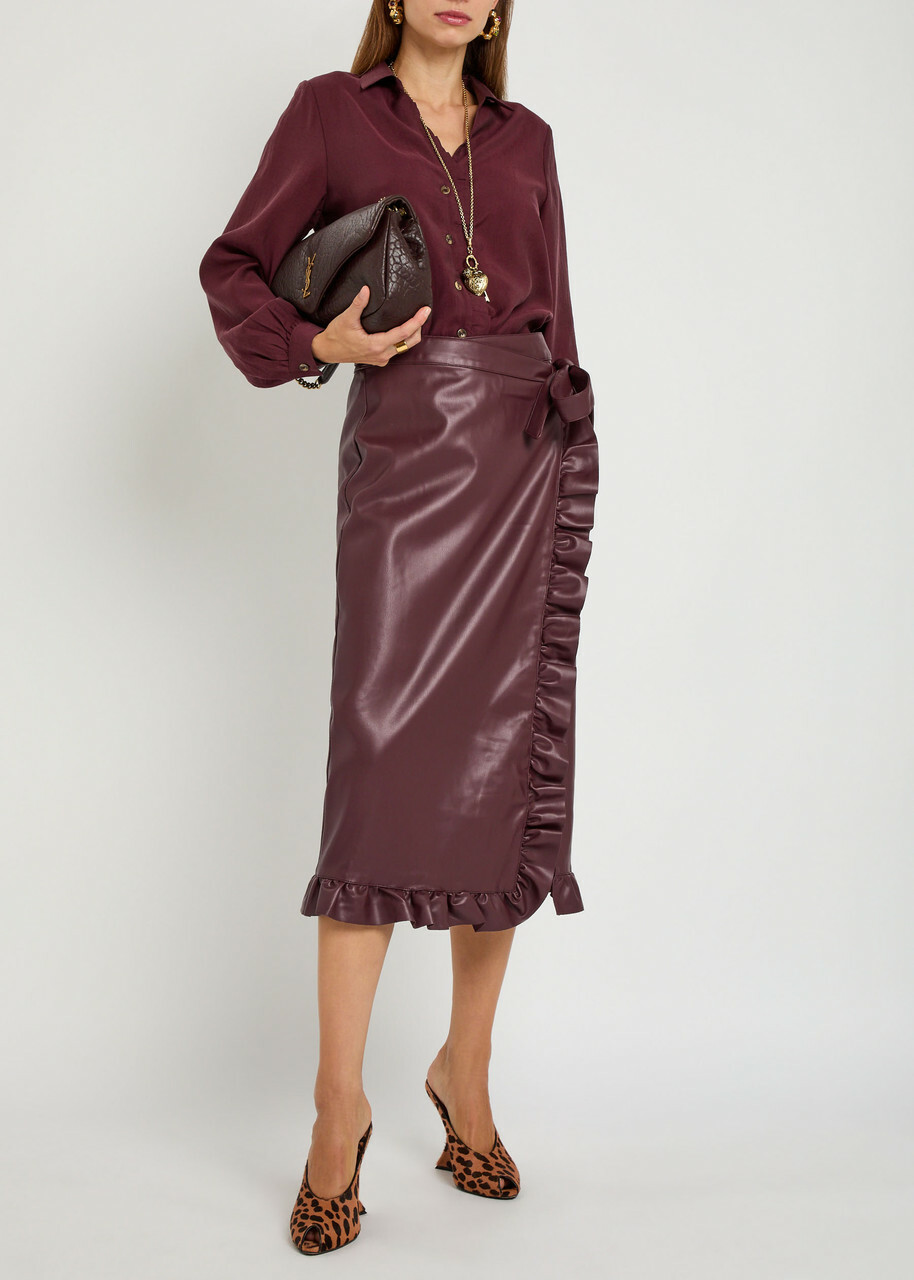 Never Fully Dressed Miley Ruffle-trimmed Woven Shirt Red