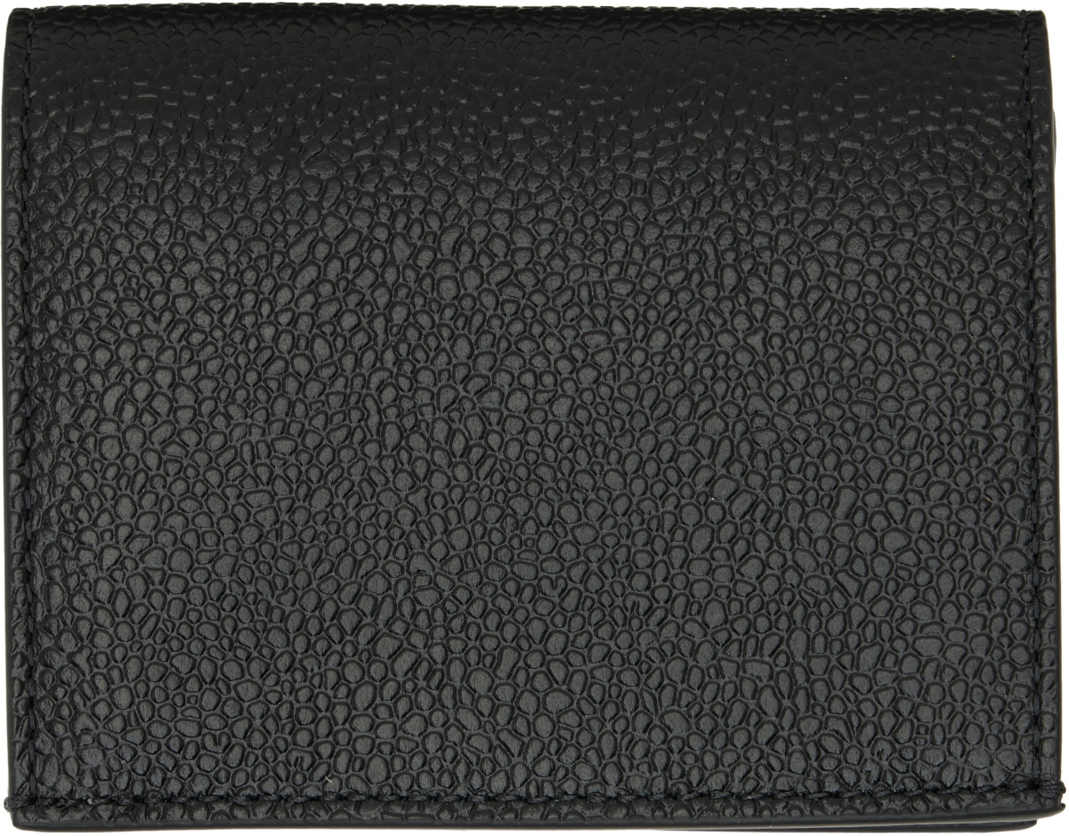 Thom Browne Black Pebble Grain Double Card Holder