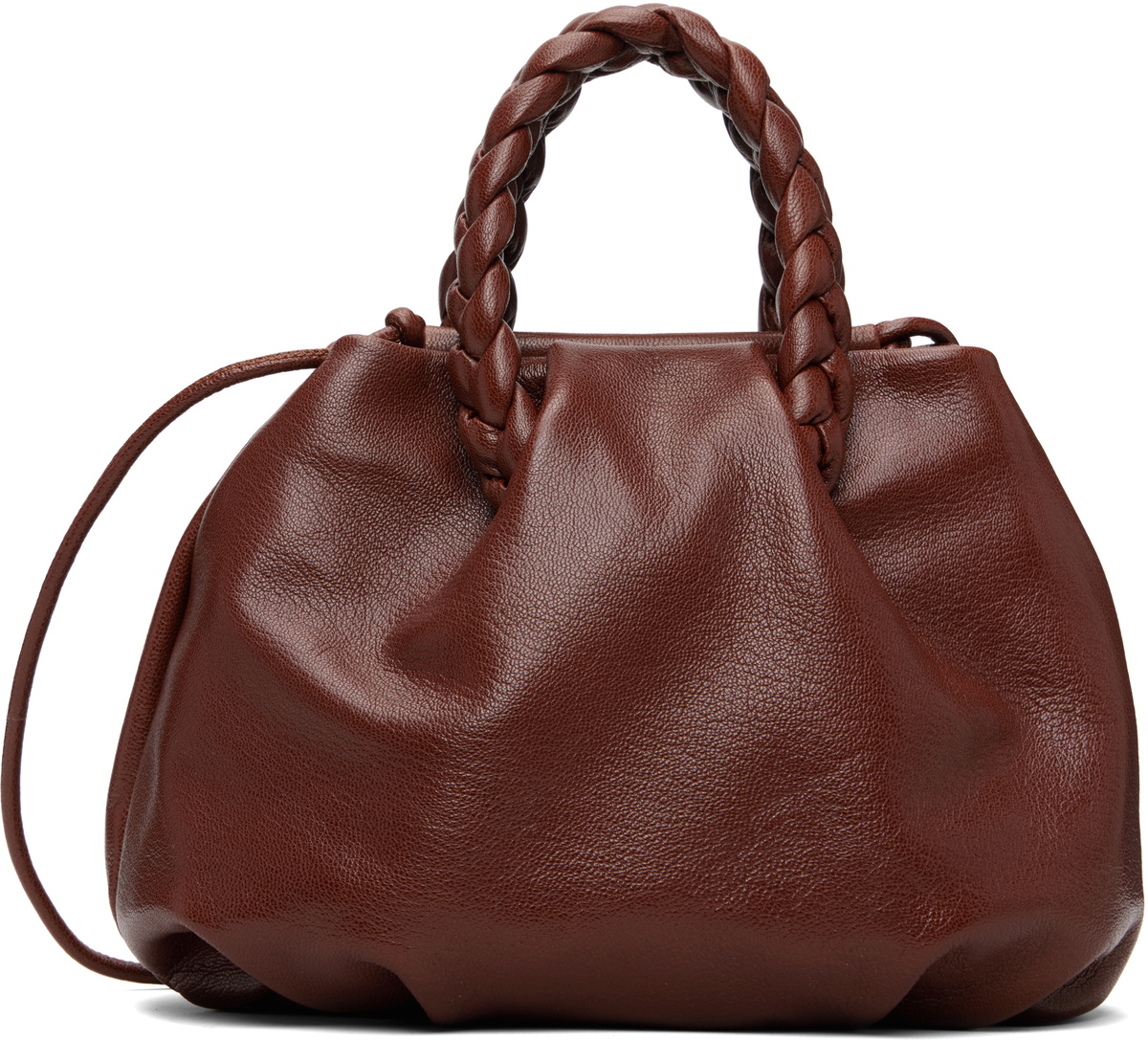 HEREU Brown Bombon M Supple Shiny Bag