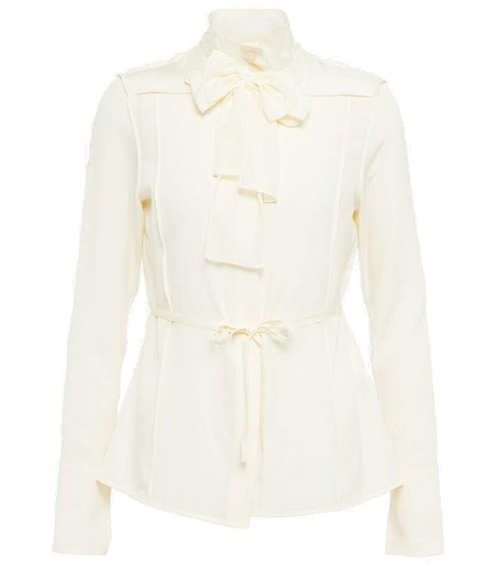 Photo: Victoria Beckham - Tie-neck silk crêpe de chine blouse