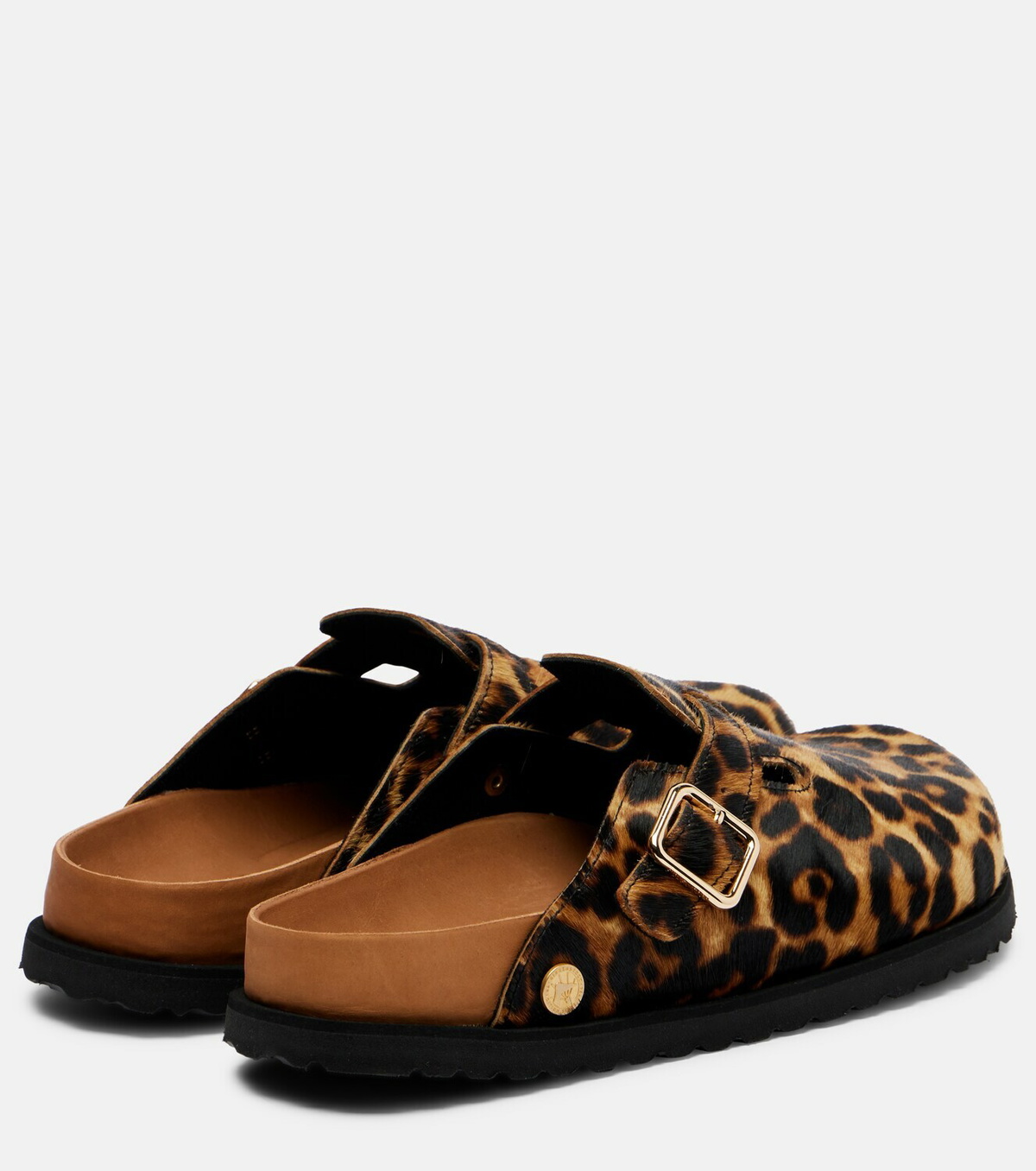 Birkenstock 1774 Boston leopard-print calf hair clogs