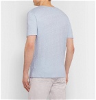 Hartford - Mélange Linen-Jersey T-Shirt - Light blue