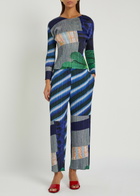 Pleats Please Issey Miyake City College Printed Woven Pleated Trousers Grey