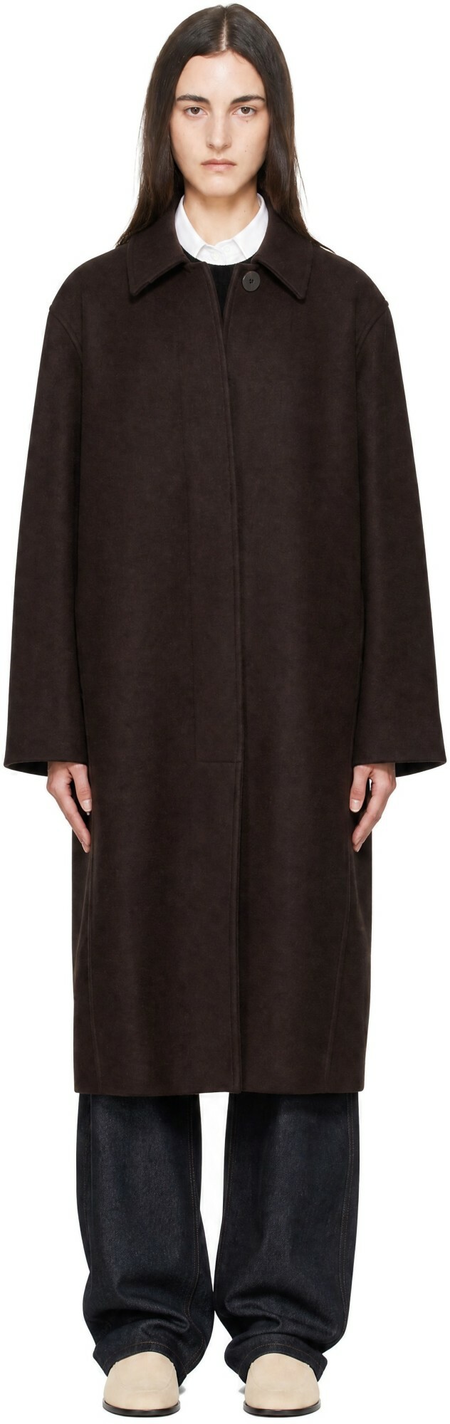 Studio Nicholson Brown Ria Wool Coat