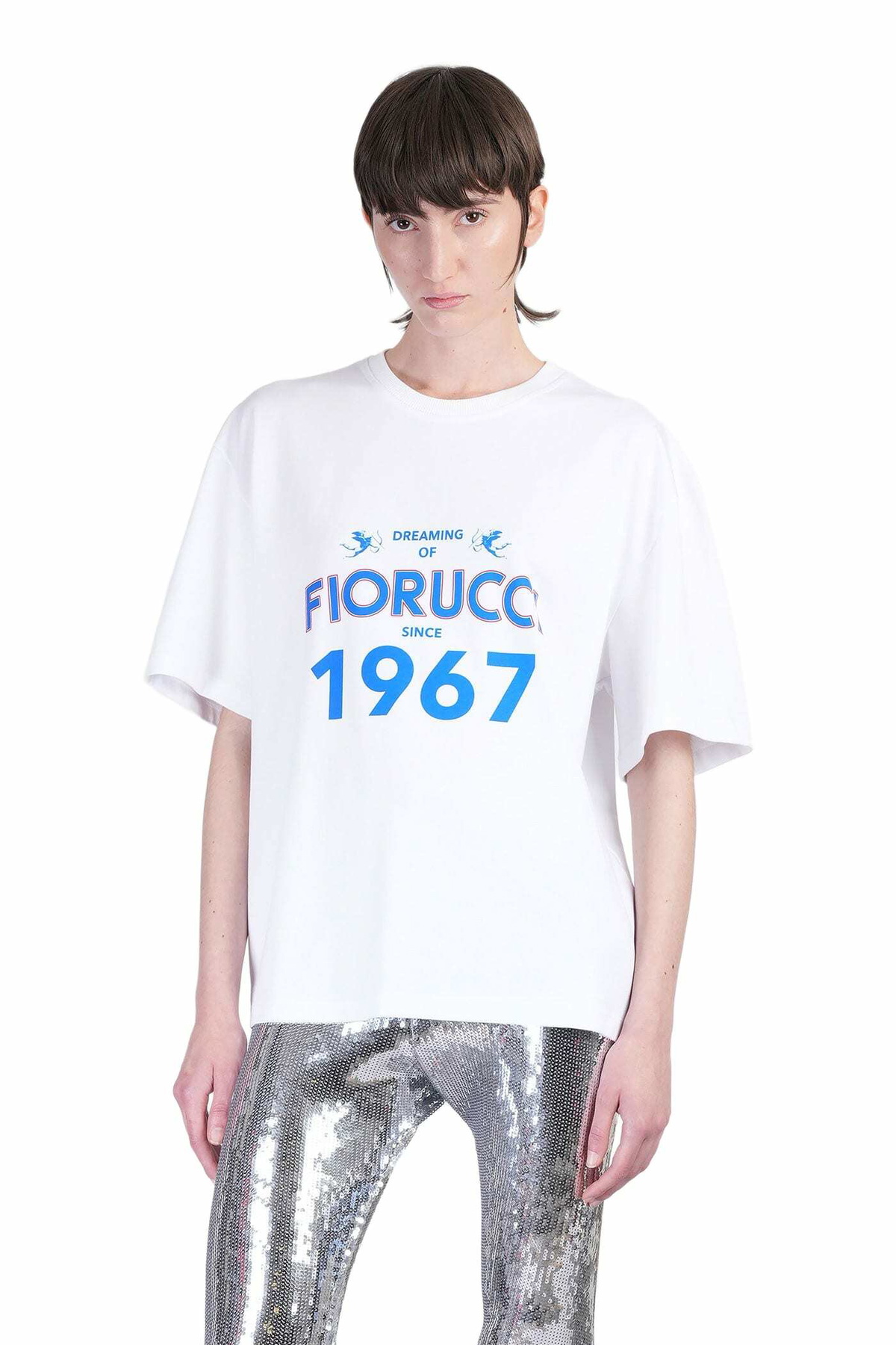 FIORUCCI☆ANGELS SQUIGGLE LOGO Tシャツ 関税送料込み Fiorucci Women's Squiggle Angels T-Shirt Washed Fig in Brown