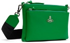 Vivienne Westwood Green Penny DB Pouch Messenger Bag