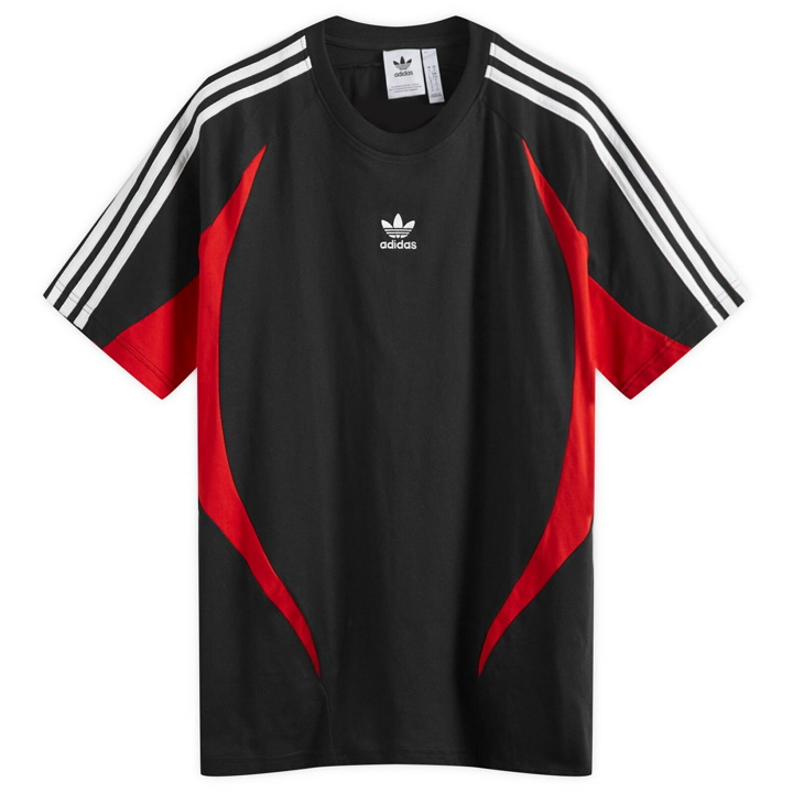 Photo: Adidas Men's Archive T-Shirt in Black/Betrack Toper Scarlet