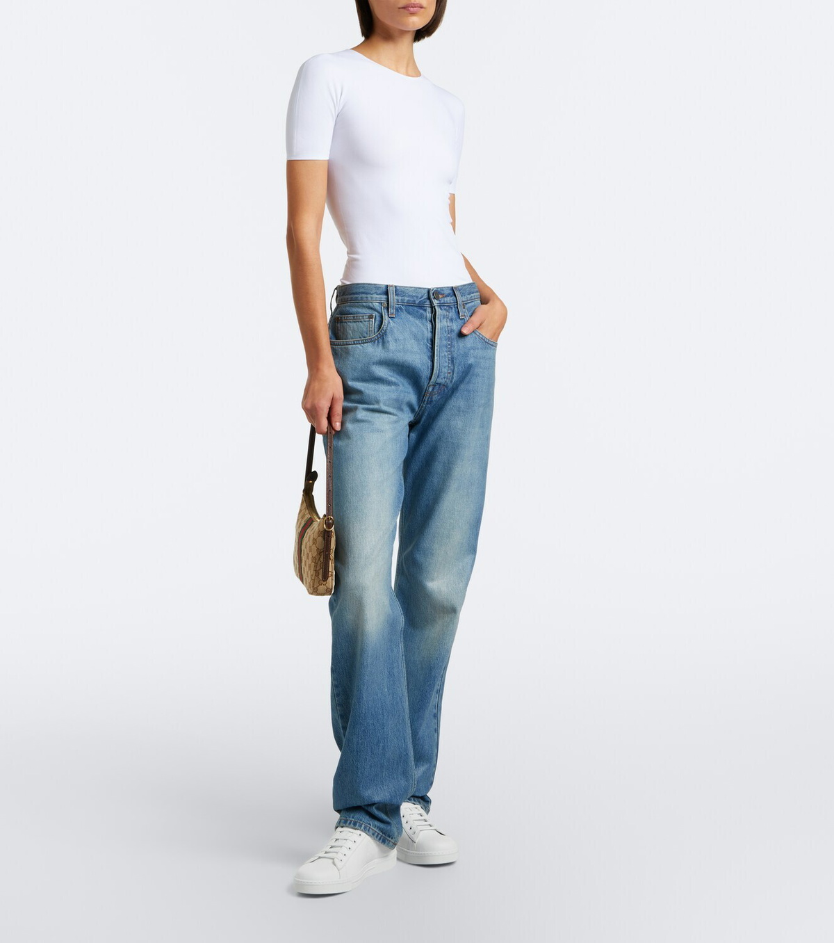 Gucci Ace Web Stripe leather sneakers