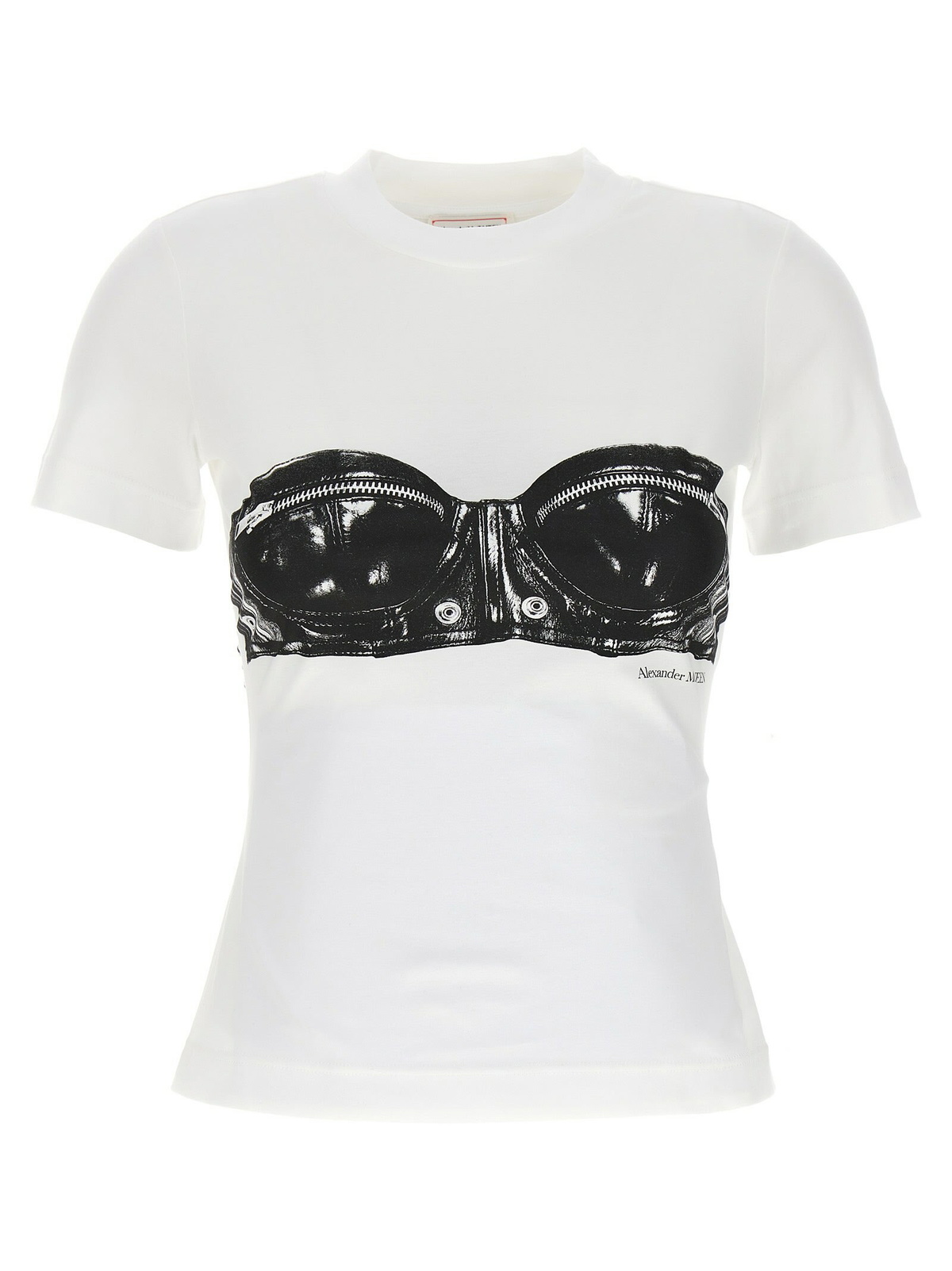 Alexander McQueen White Deconstructed Peplum T-Shirt