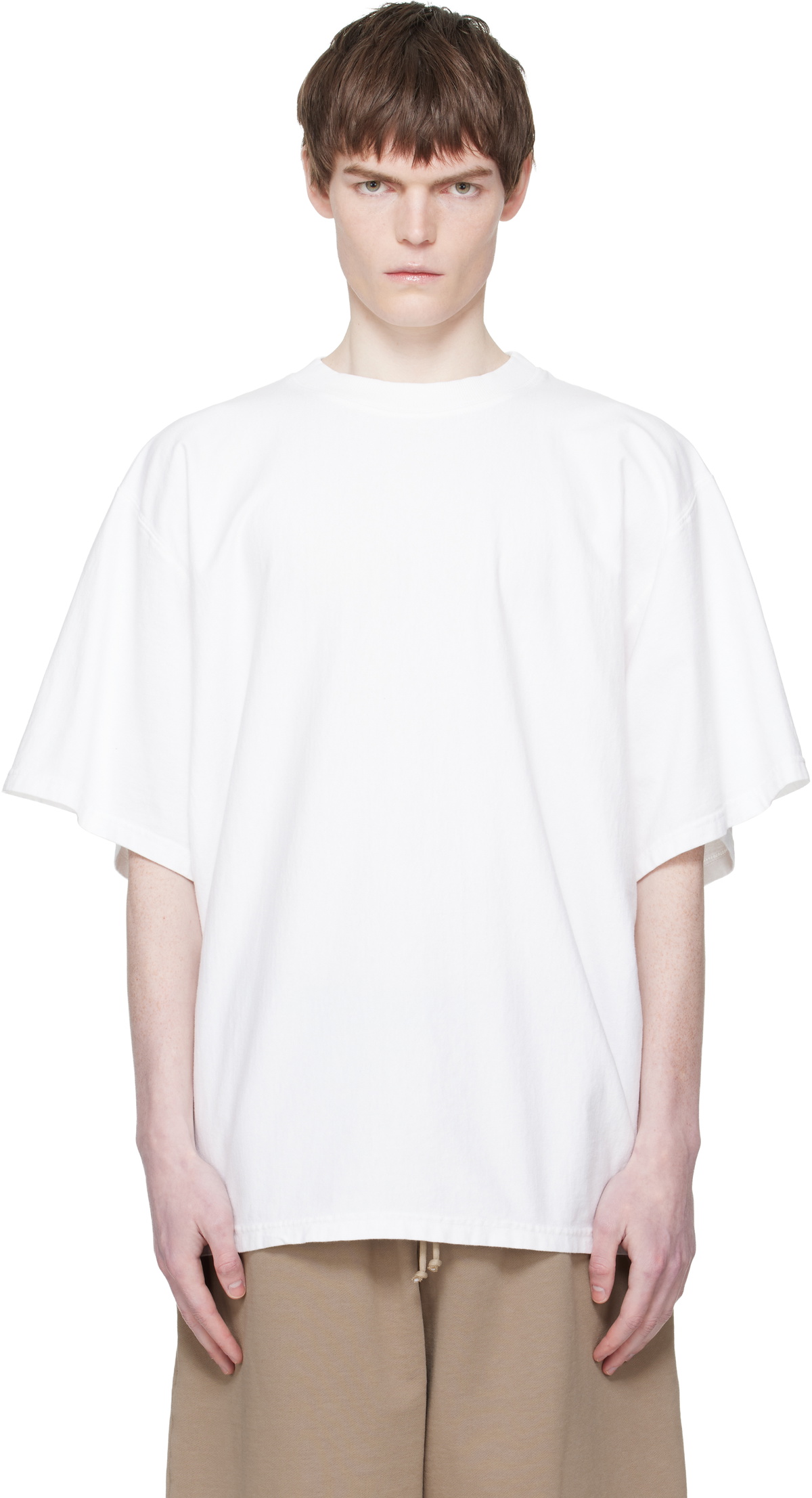 Hed Mayner White Embroidered-Logo T-shirt