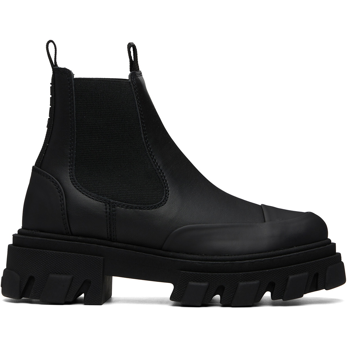 GANNI Black Cleated Low Chelsea Boots
