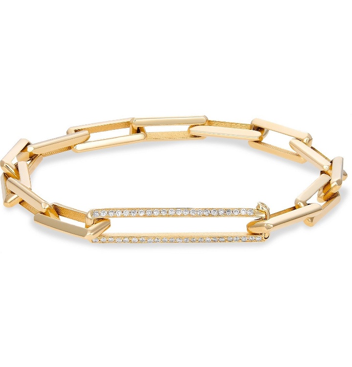 Photo: Luis Morais - 14-Karat Gold Diamond Chain Bracelet - Gold