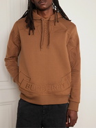 Burberry - Logo-Embroidered Cotton-Jersey Hoodie - Brown