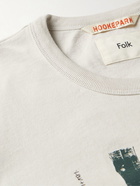 Folk - Printed Cotton-Jersey T-Shirt - Gray