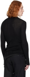 Rick Owens Black Ribbed Sweater