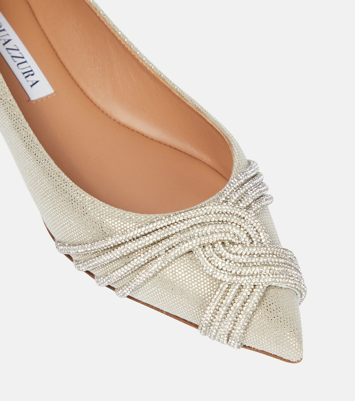 Aquazzura Gatsby embellished satin ballet flats Aquazzura