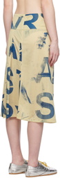 SC103 Beige Shade Midi Skirt