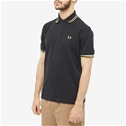 Fred Perry Authentic Men's Original Twin Tipped Polo Shirt in Black/Desert