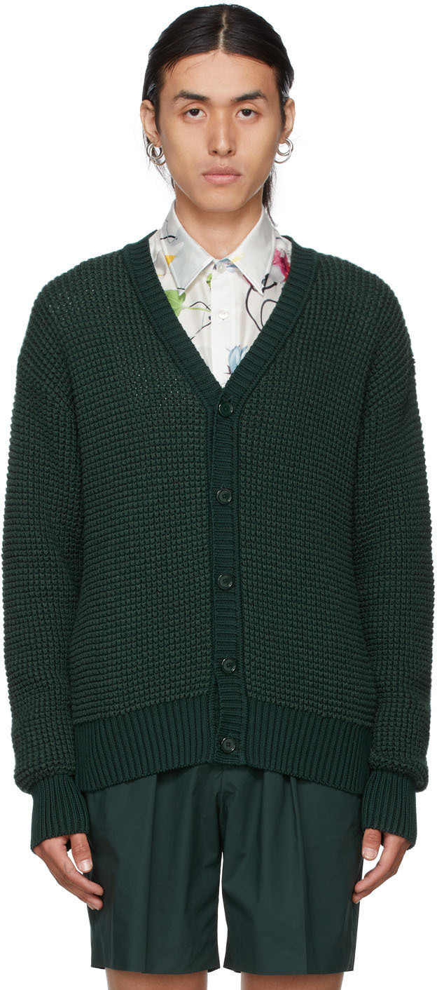 Hugo Green Silk Cardigan Hugo Boss