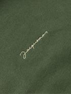 Jacquemus - Logo-Embroidered Organic Cotton-Jersey Hoodie - Green