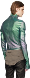Rick Owens Green Gary Leather Jacket