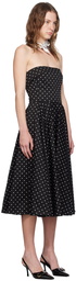 Dolce&Gabbana Black Polka Dot Midi Dress