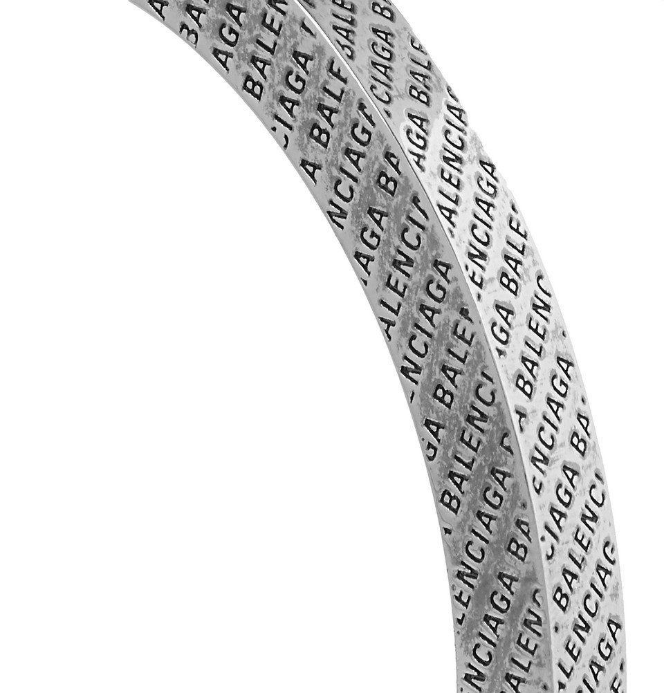 Balenciaga - Logo-Engraved Silver-Tone Cuff - Silver Balenciaga