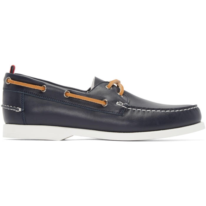 Photo: Moncler Gamme Bleu Navy Leather Boat Shoes