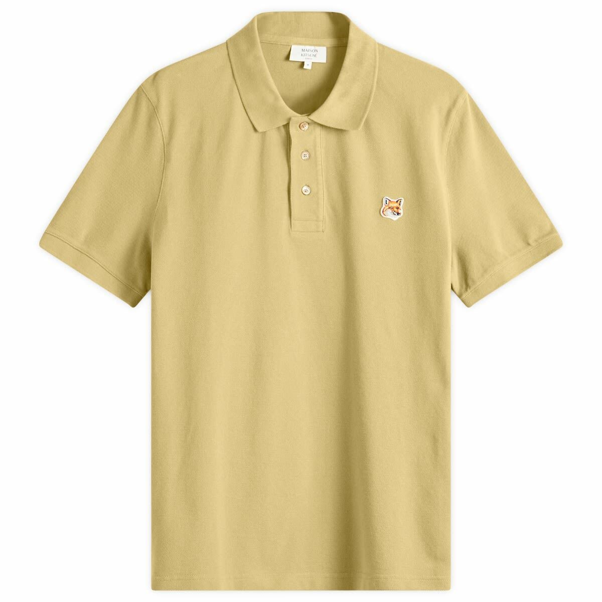Maison Kitsuné Men's Bold Fox Head Patch Comfort Polo Shirt in Ash