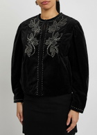 Isabel Marant Pietra Stud-embellished Velvet Jacket Black
